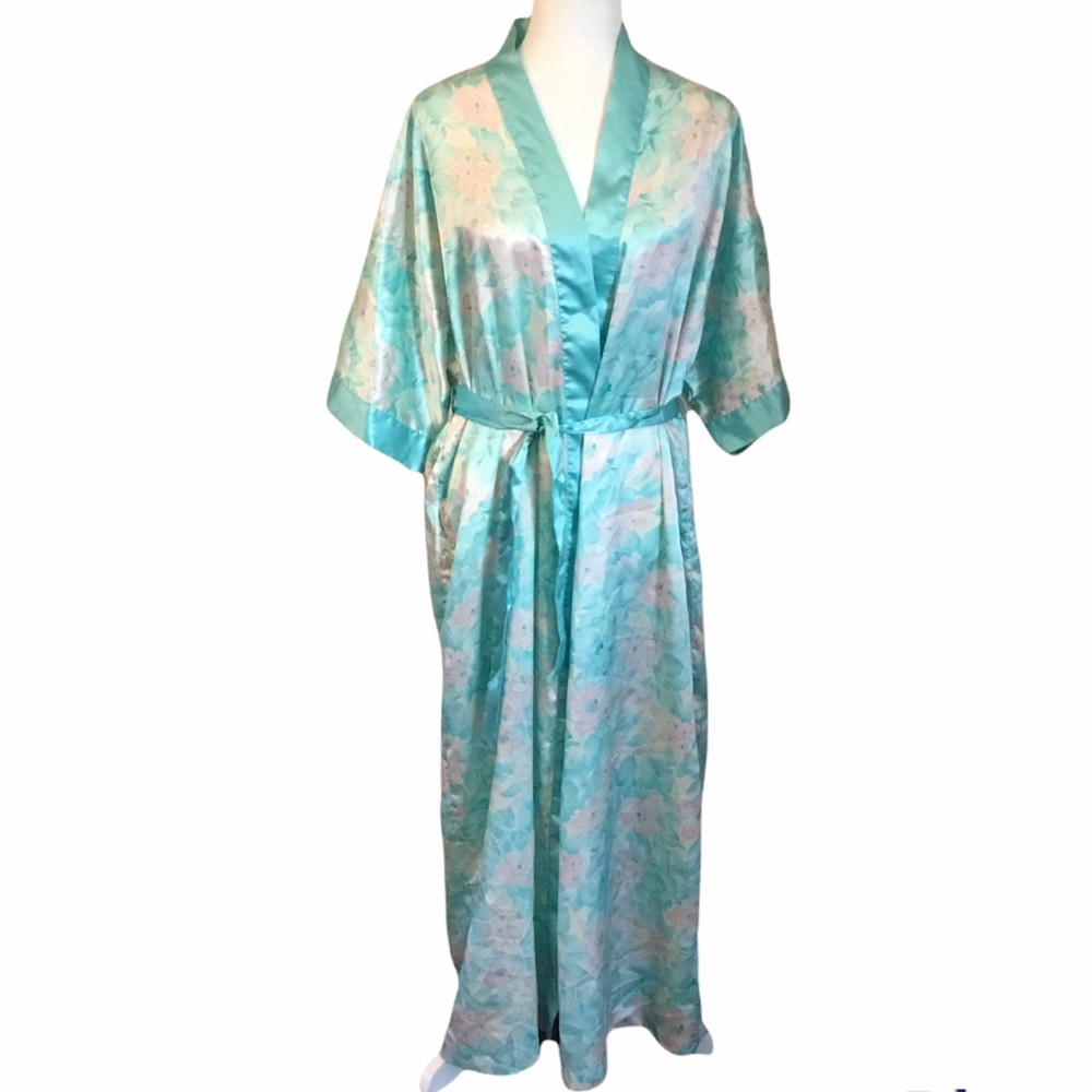 Contessa Di Roma Vintage Maxi Robe Floral Mint